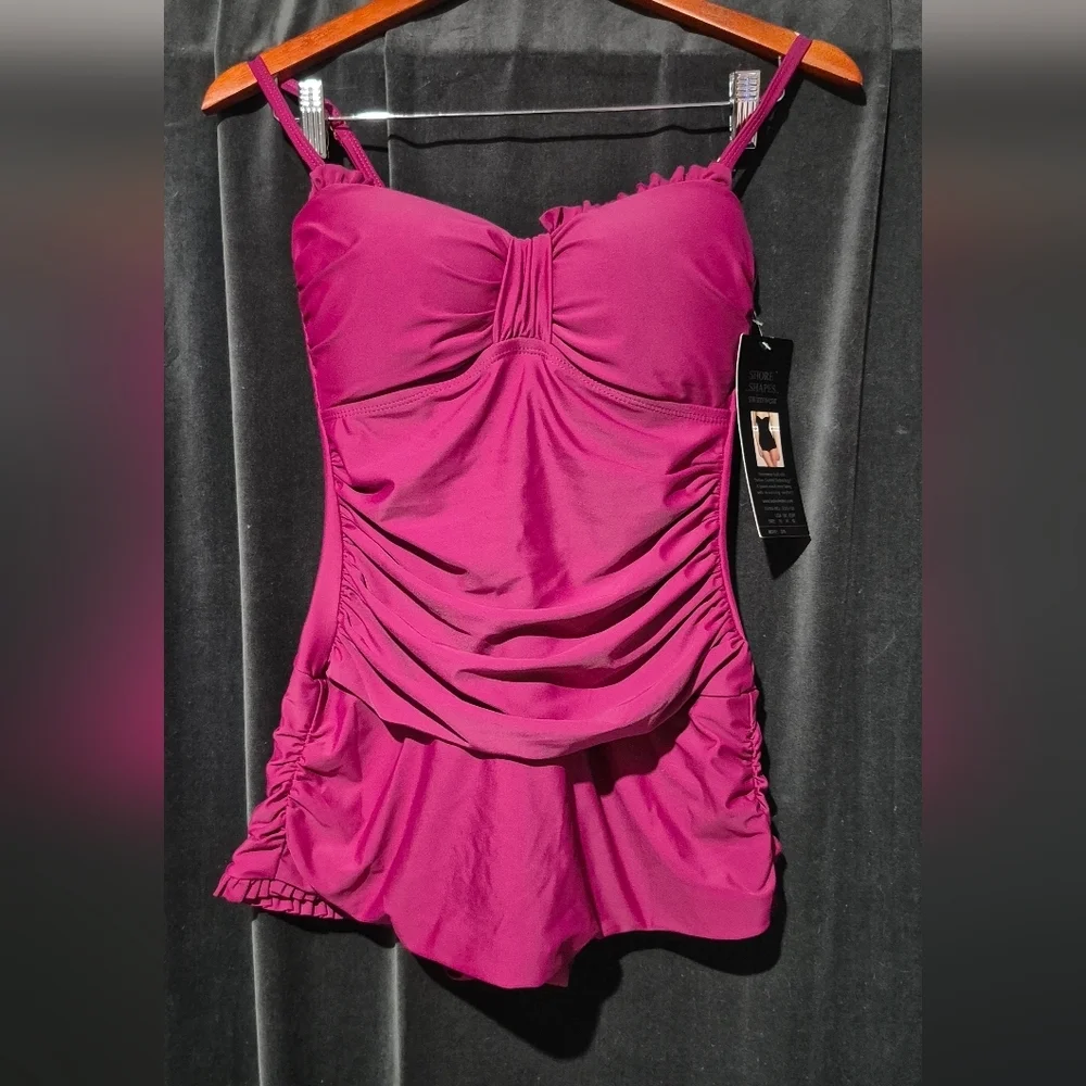 Elegant Magenta Chemise Bummy Control Bathing Suit